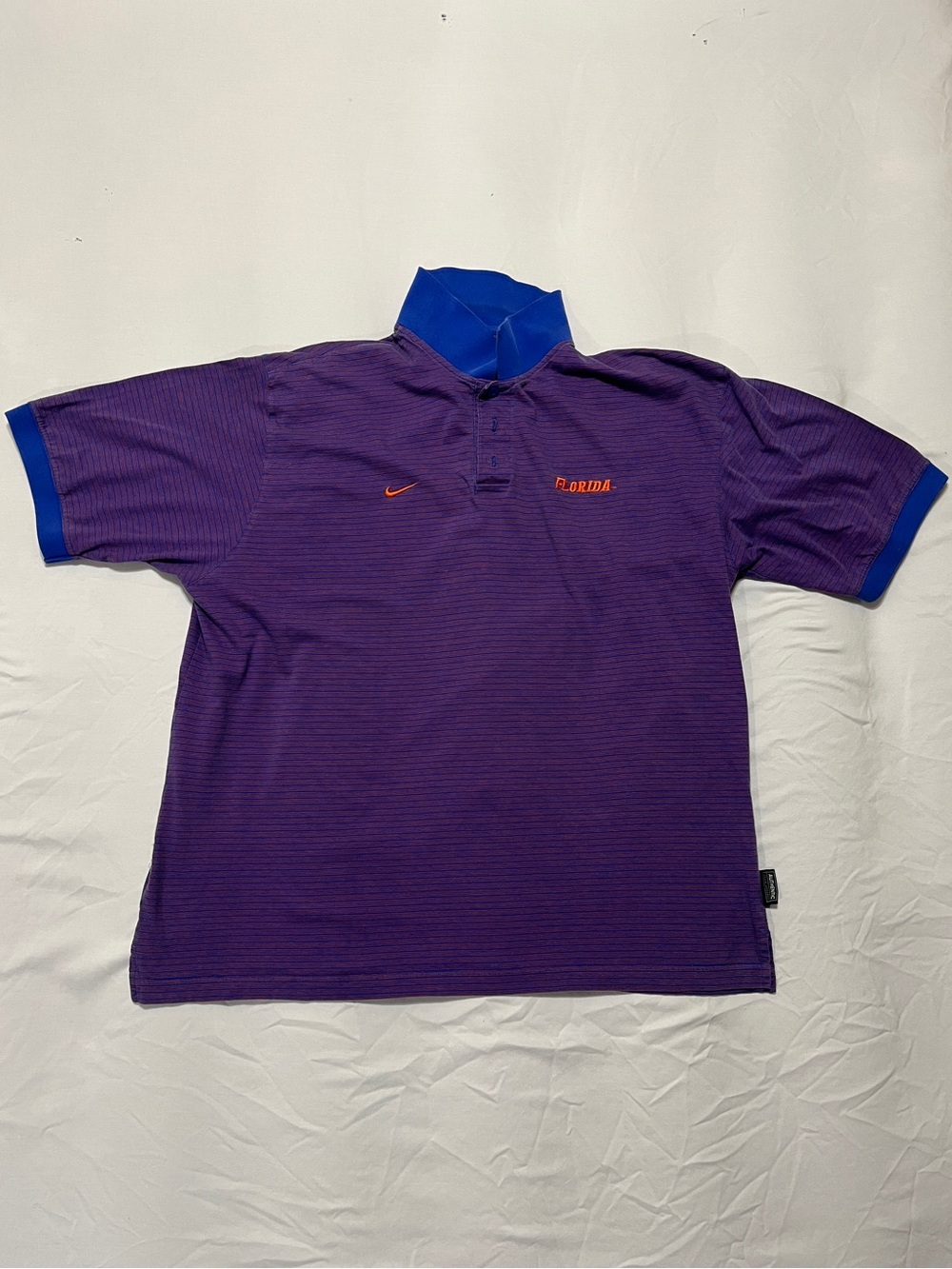 Vintage NIKE Team University of Florida Gators UF Striped Polo Shirt Size XL